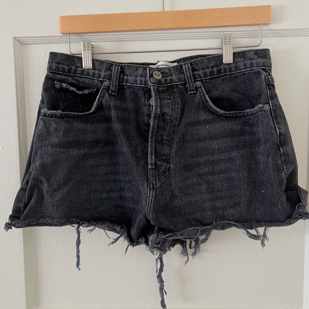Reformation Black Denim Jean Shorts